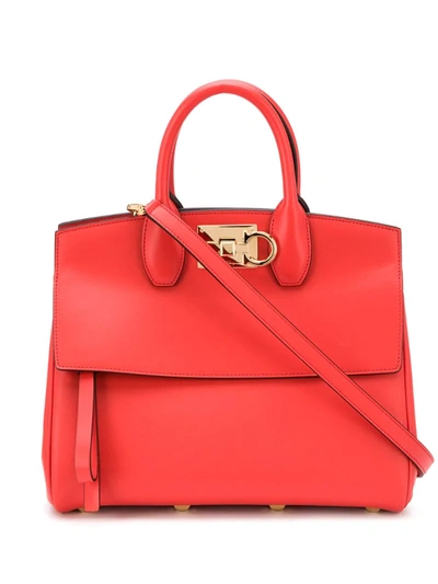 Ferragamo Studio Leather Handbag In Coral