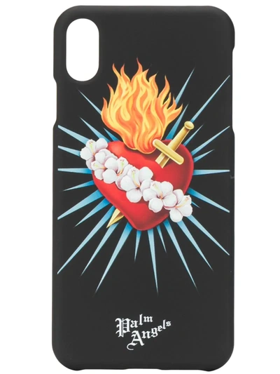 Palm Angels Men's Sacred Heart Iphone Xs Max Case In Black