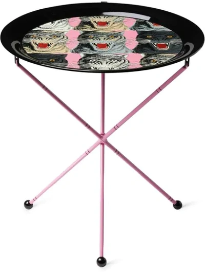 Gucci Tiger Face Folding Side Table In Pink