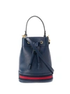 Gucci Small Ophidia Bucket Bag In Blue