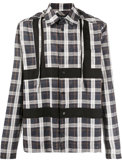 Craig Green Checked Hooded Shirt In Blue,white,black