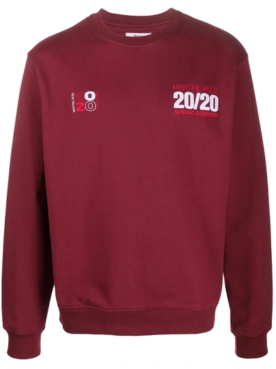 Martine Rose Logo-embroidered Sweatshirt In Brown/red