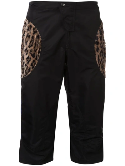 Martine Rose Animal Print Effect Cargo Shorts In Black