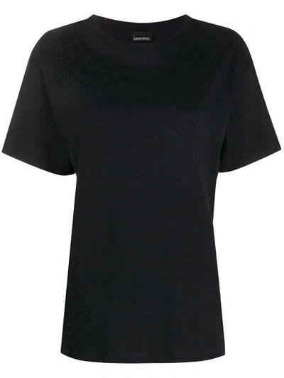 Ermanno Ermanno Lace Embroidered T-shirt In Black