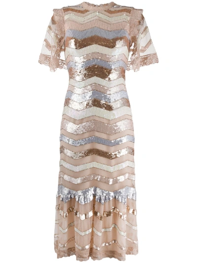 asos striped sequin dress ASOS Design Sequin Stripe Batwing Mini Dress Size 2 Rainbow