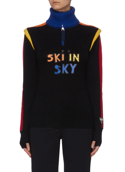 Rossignol X Jcc 'drawi' Colourblock Slogan Print Sweater In Multi-colour