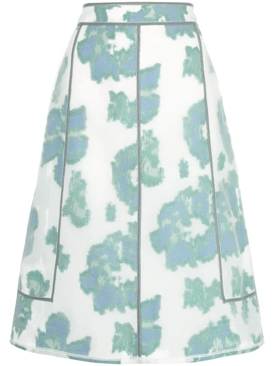 3.1 Phillip Lim / フィリップ リム 'abstract Daisy' Fil Coupé Seam Midi Skirt In Multi-colour
