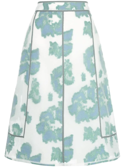 3.1 Phillip Lim 'abstract Daisy' Fil Coupé Seam Midi Skirt In Multi-colour