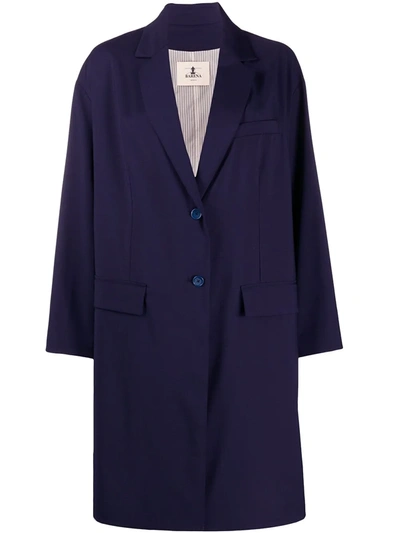 Barena Venezia 'giordana' Notch Lapel Overcoat In Blue