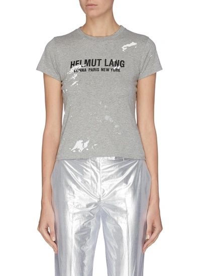 Helmut Lang 'baby' Logo Print Paint Splatter T-shirt In Grey