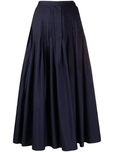 Barena Venezia 'camelia' Pleated Maxi Skirt In Blue