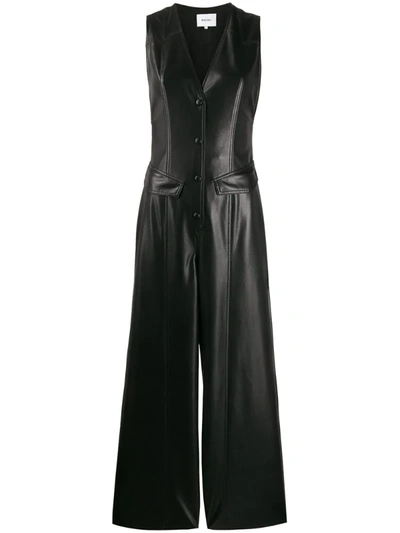 Nanushka Freya Vegan Leather Jumpsuit In Black