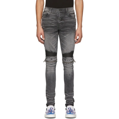 Amiri 'mx2' Zip Detail Skinny Jeans In Grey