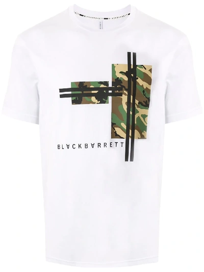 Blackbarrett Camo Graphic Logo Print Performance T-shirt In White