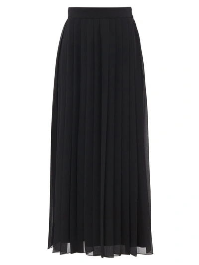 The Row Magda Pleated Georgette Midi Skirt In Black