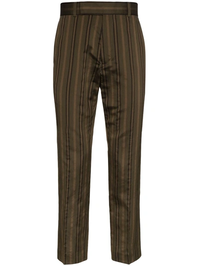 Haider Ackermann Stripe Slim Fit Tailored Pants In Green