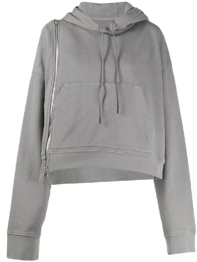 Maison Margiela Detachable Zip Sleeve Hoodie In Grey