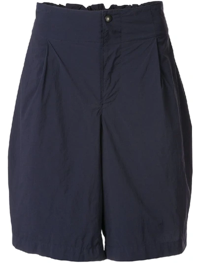 Kolor Pleated Back Nylon Shorts In Blue