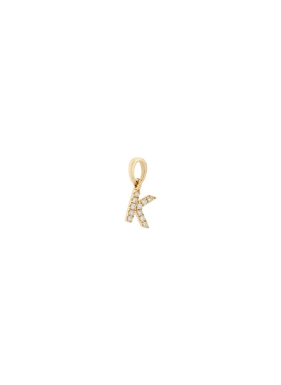 Loquet London Diamond 18k Yellow Gold Letter Charm – K