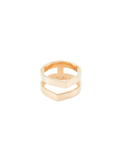 Repossi 'antifer' 18k Rose Gold Two Row Ring In Metallic