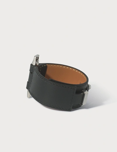 Loewe 'gate' Leather Bracelet In Black