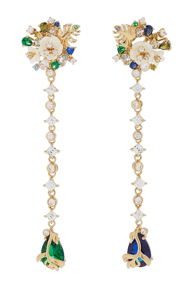 Anabela Chan 'emerald Paradise' Diamond Mother Of Pearl Gemstone Earrings In Not Applicable