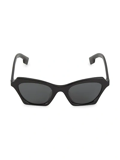 Burberry Angular Frame Acetate Sunglasses In Black