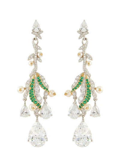 Anabela Chan 'lily Of The Valley' Diamond Earrings In Green