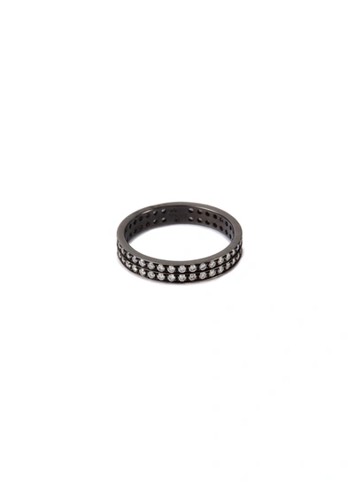 Repossi 'berbère' Diamond 18k Black Gold Single Row Ring