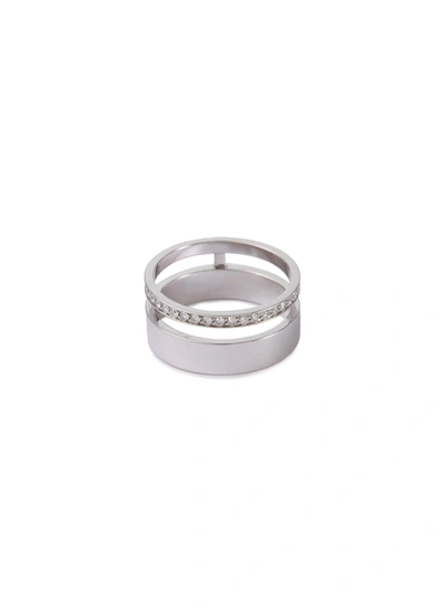 Repossi 'berbère Module' Diamond 18k White Gold Double Row Ring