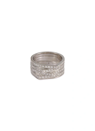 Repossi 'antifer' Diamond 18k White Gold Four Row Ring