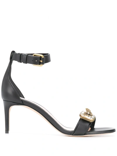 Alexander Mcqueen Leather Upper And Sole Sandal In Black