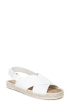 Vince 'essen' Cross Strap Slingback Leather Espadrille Sandals In Optic White