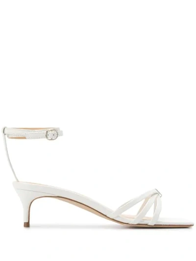 By Far Kaia Patent-leather Sandals In White