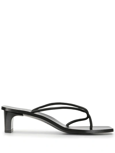 Atp Atelier Open-toe Mule Sandals In Black