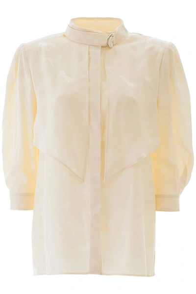 Stella Mccartney Horse Patterned Blouse In Natural