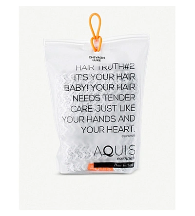 Aquis Lisse Luxe Chevron Weave Hair Turban 27cm X 74cm