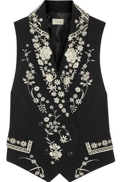 Temperley London Lettie Tuva Embroidered Crepe Vest