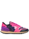 Valentino Garavani Women's Rockrunner Mixed Media Sneakers In Army Pink