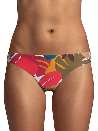 Red Carter Abstract Hipster Bikini Bottom In Multi