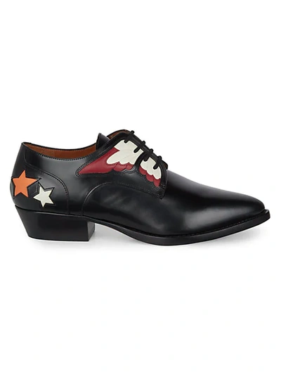 Valentino Garavani Western Leather Derbies In Nero Multi