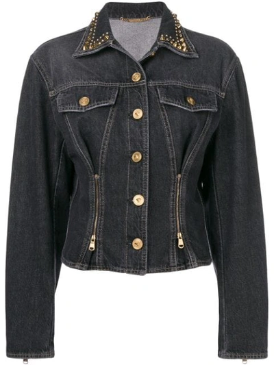 Versace Women's Snap-front Denim Jacket In Black