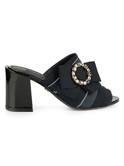 Dolce & Gabbana Crystal Ring Slides In Black