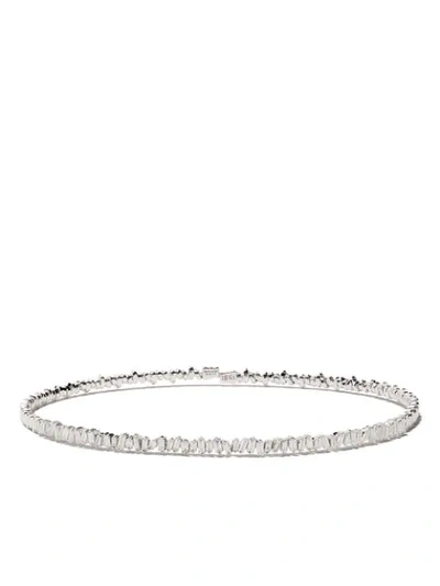 Suzanne Kalan 18kt White Gold Fireworks Classic Baguette Diamond Choker