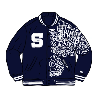 Pre-owned Supreme New Era Mlb Varsity Jacket Navy | ModeSens