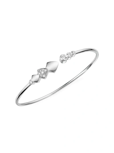 Akillis Python 18k White Gold & Diamond Flexible Bangle Bracelet