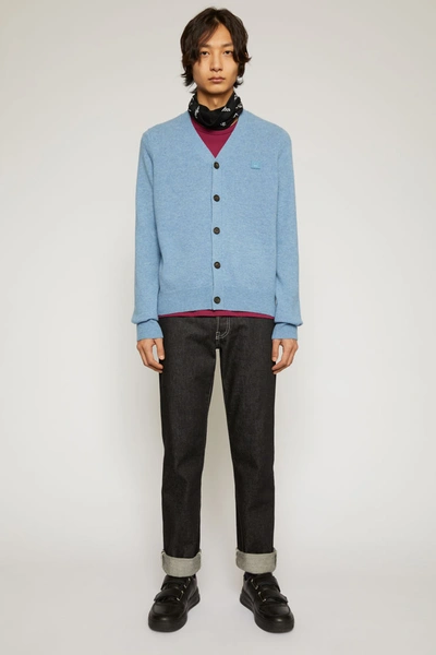 Acne Studios V-neck Wool Cardigan Mineral Blue