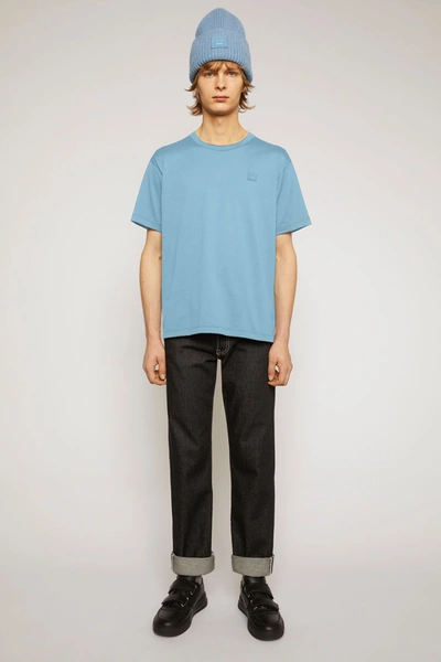 Acne Studios Nash Face Mineral Blue In Classic Fit T-shirt