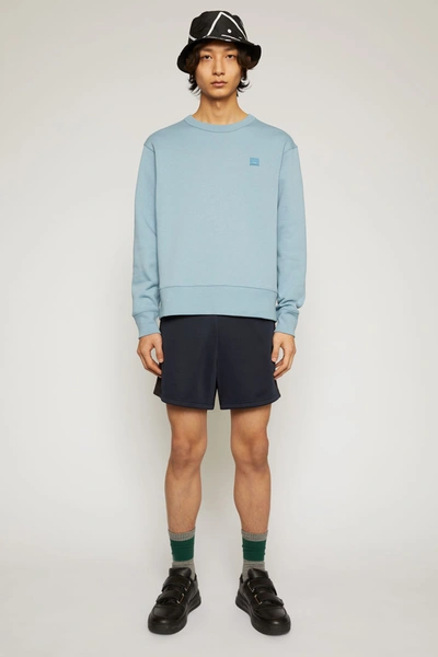 Acne Studios Fairview Face Mineral Blue In Classic Fit Sweatshirt
