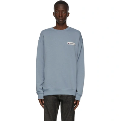 Acne Studios Logo Patch Sweatshirt Mineral Blue In